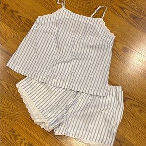 Striped Blue and White Women's Sleepwear Set XS Auden brand